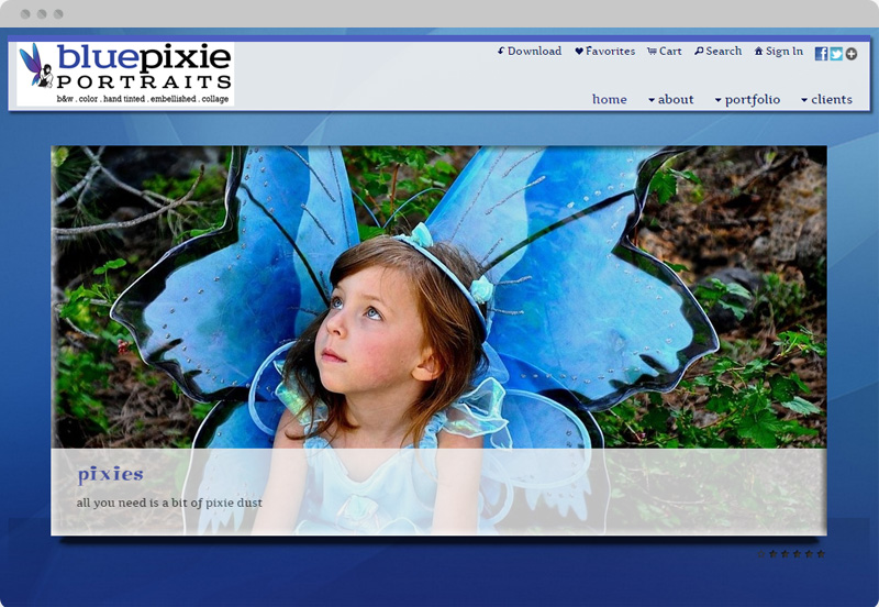 Redframe Photography Websites Client Example - Blue Pixie Photo