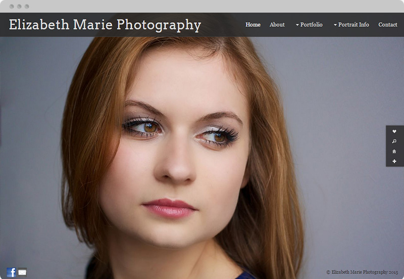 Redframe Photography Websites Client Example - Elizabeth Marie Photography