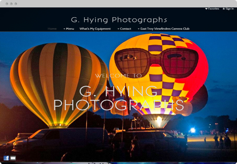 Redframe Photography Websites Client Example - Gerry Hying Photography